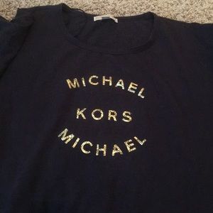 Michael Kors long sleeve blouse with tie at waist